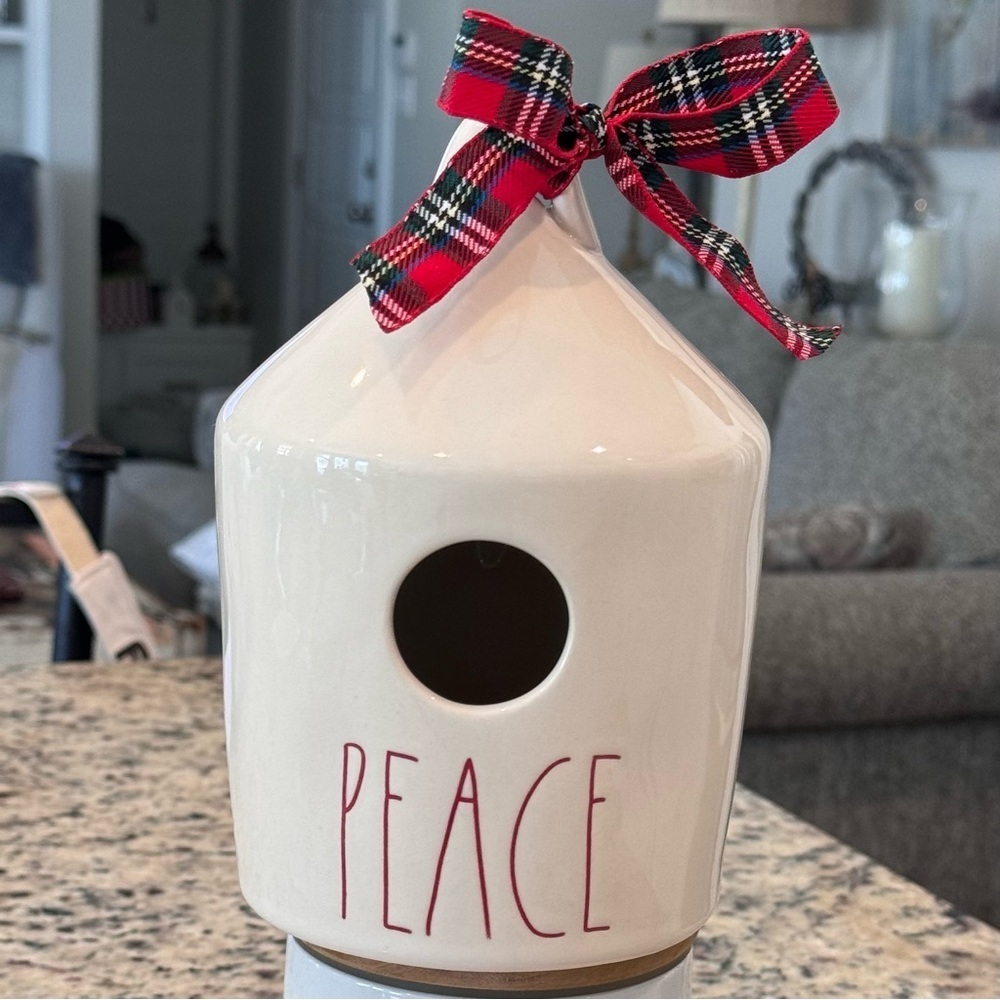 Rae Dunn by Magenta Collectible Christmas “PEACE” Ceramic Birdhouse